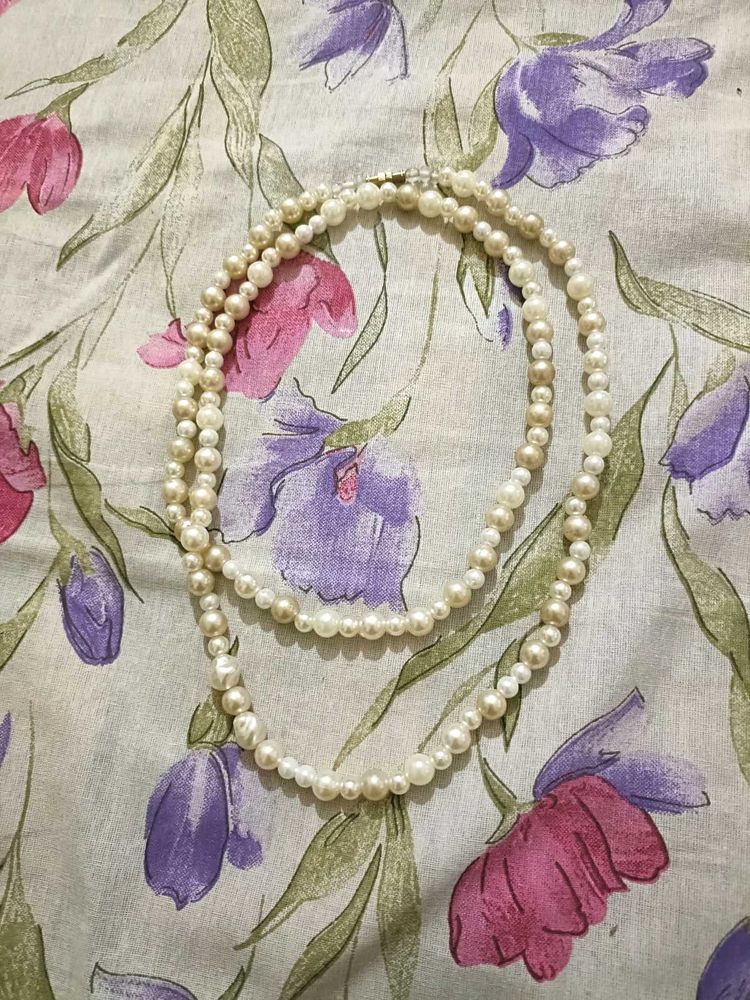 Elegant Double Strand Pearl Necklace
