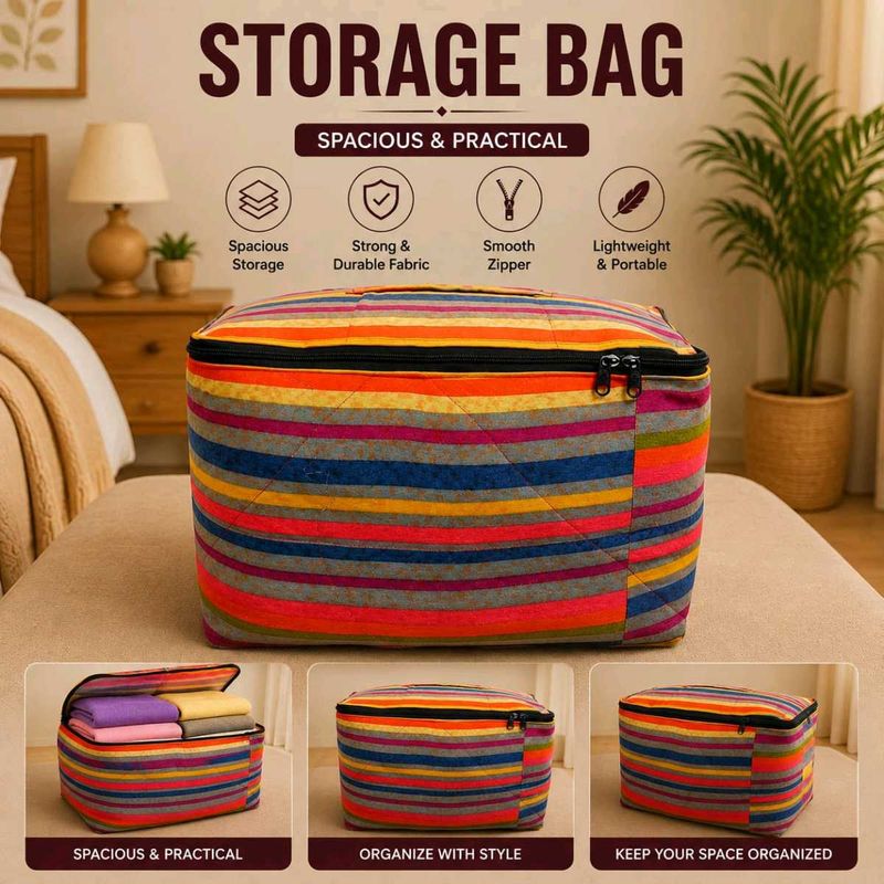 💝✨Colorful Striped Storage Bag
