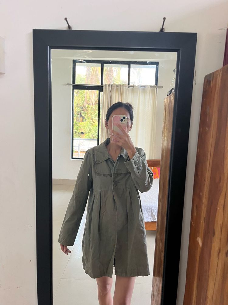 Olive Green Utility Jacket Dress