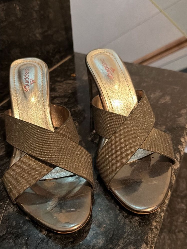 Sparkly Silver Metallic Heels