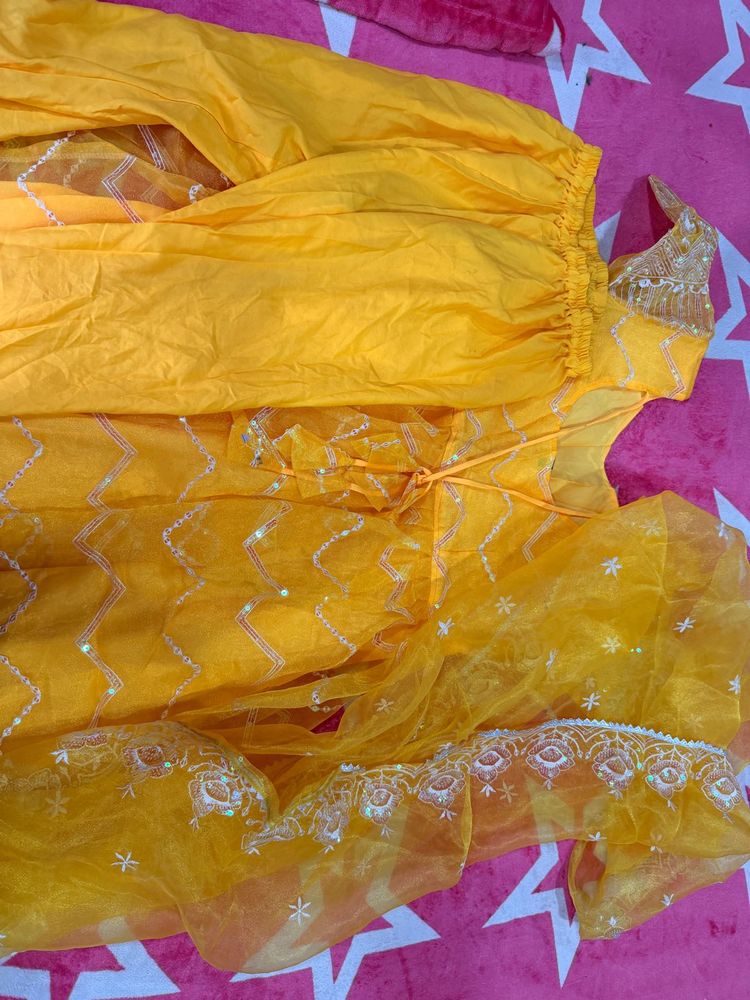Vibrant Yellow Kurta Set with Dupatta