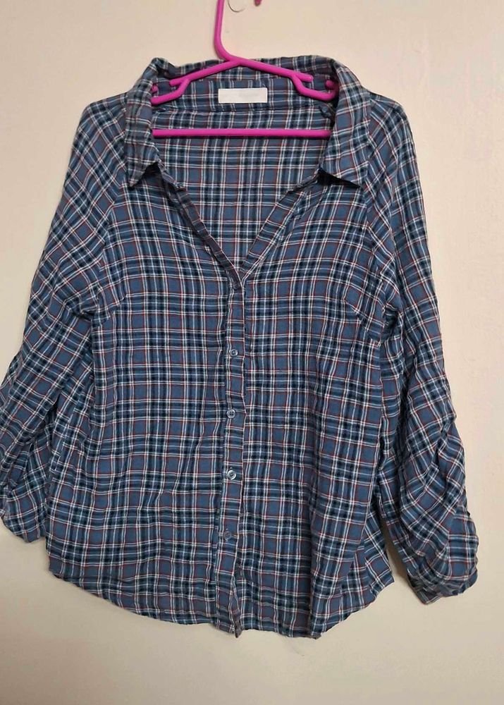 Blue aesthetic checked shirt 💙🩵