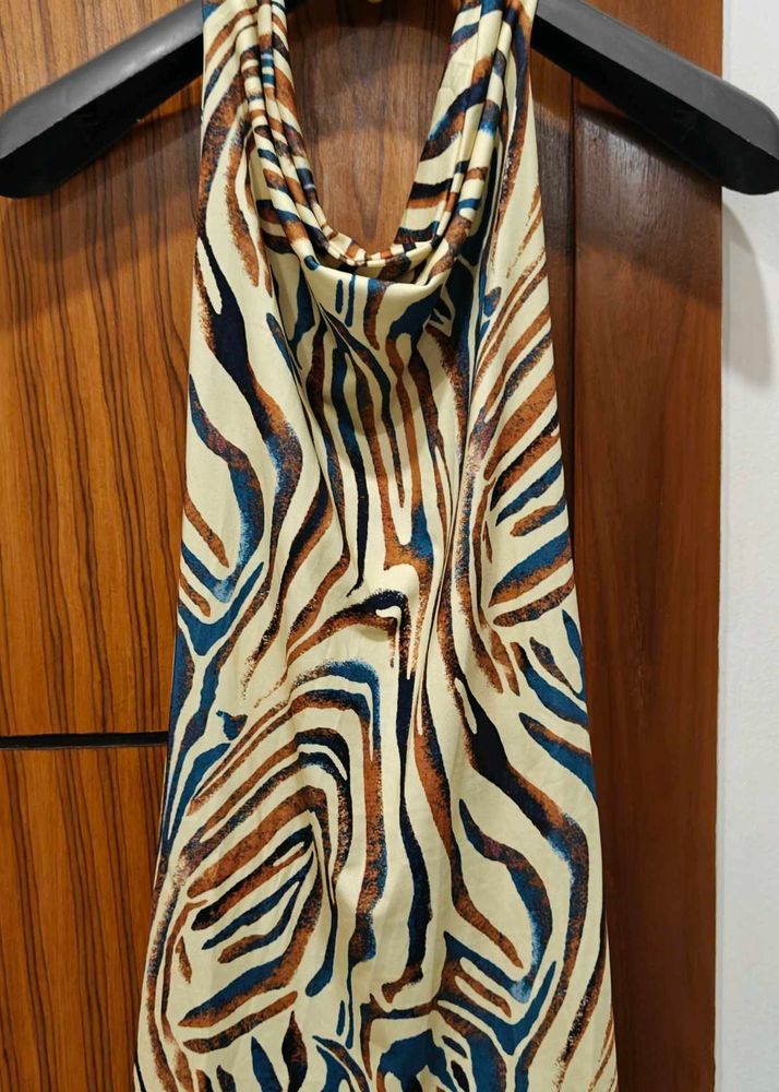 Stylish Zebra Print Halter Top (Size M)