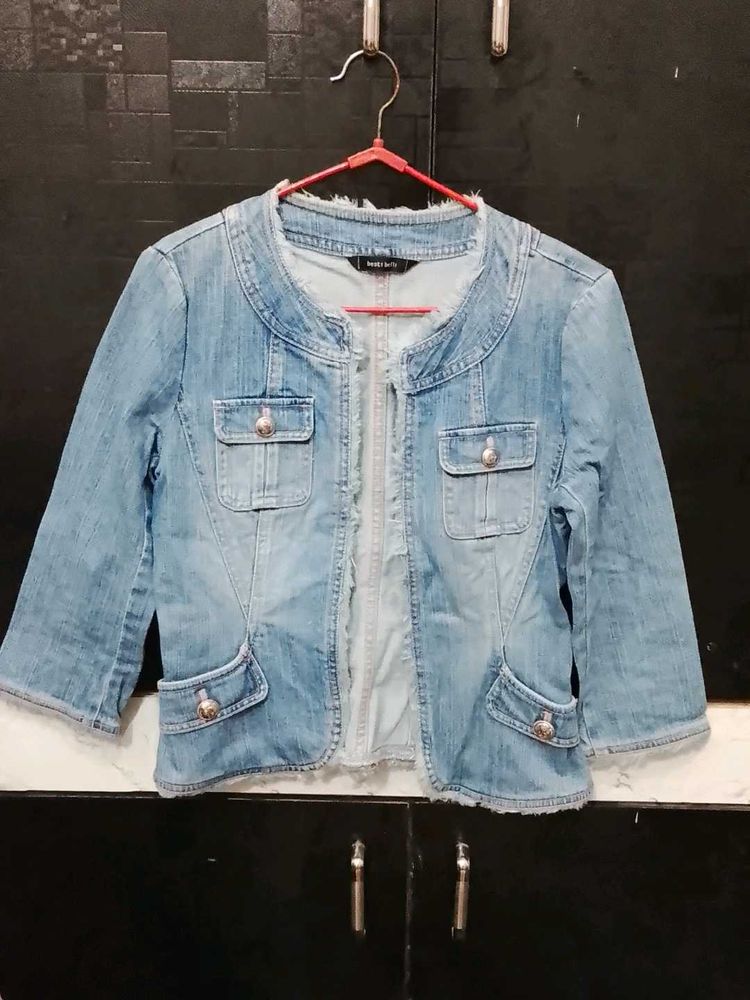 Stylish Light Wash Denim Jacket