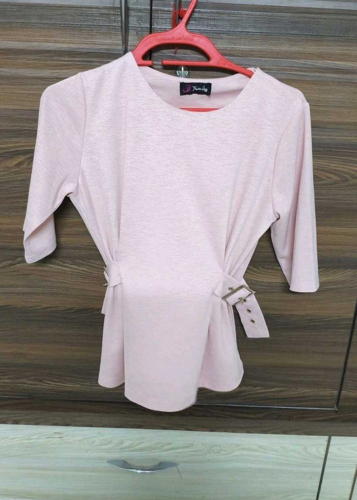 Chic Pink Belted Top