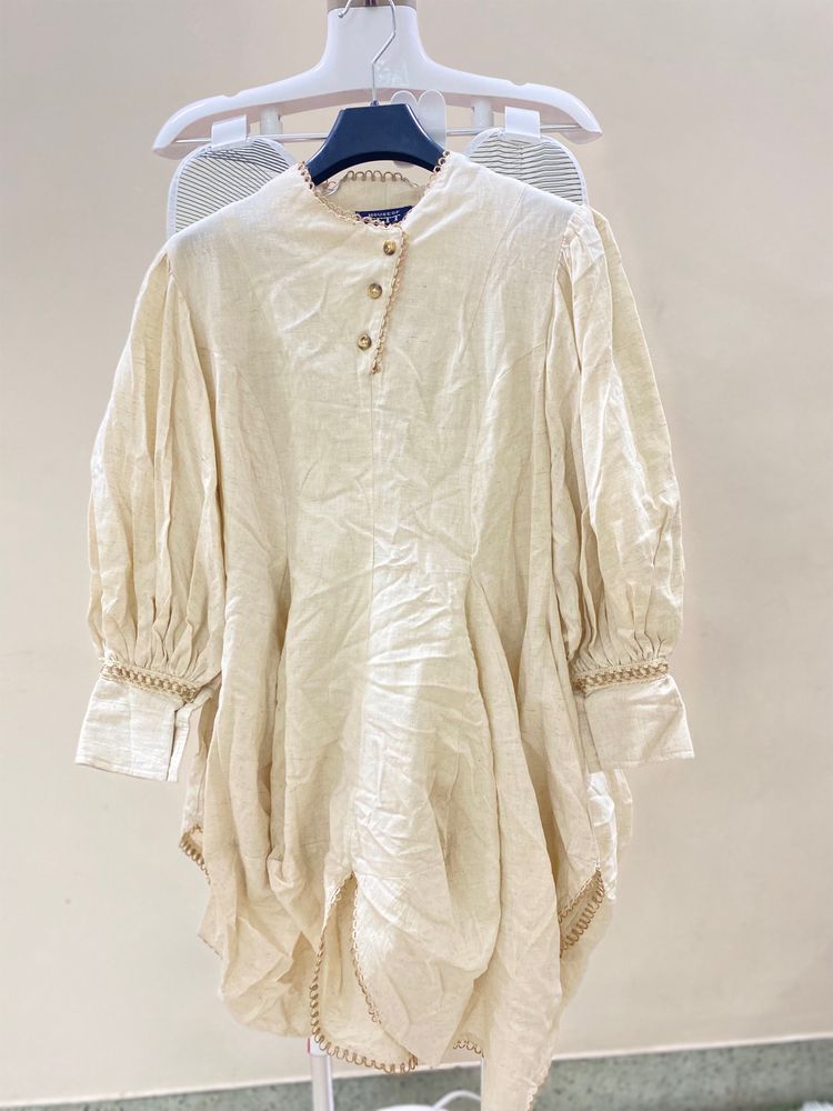 Elegant Cream Linen Tunic