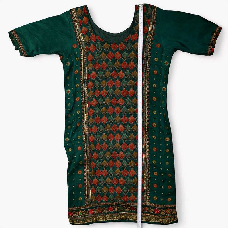 “Dark Green Embroidered Ethnic Suit Set with Dupat