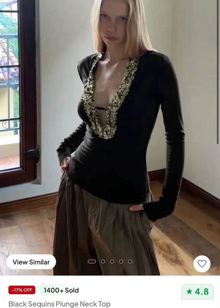 newme Black sequin Top