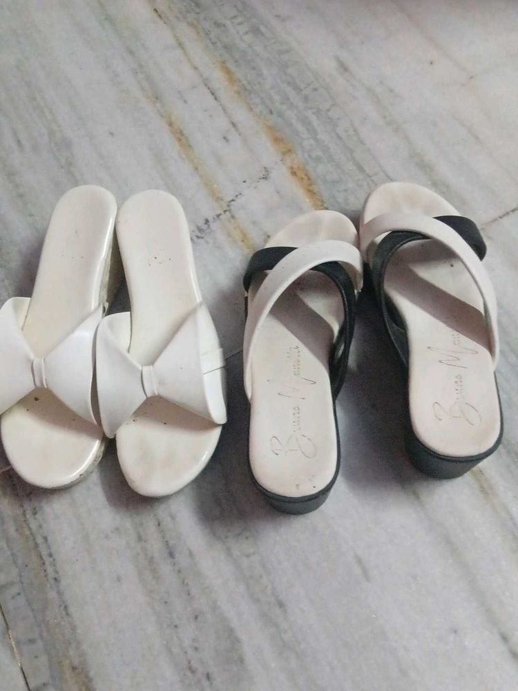 Chic White &amp; Black Sandals