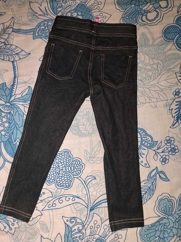 Dark Wash Denim Look Leggings