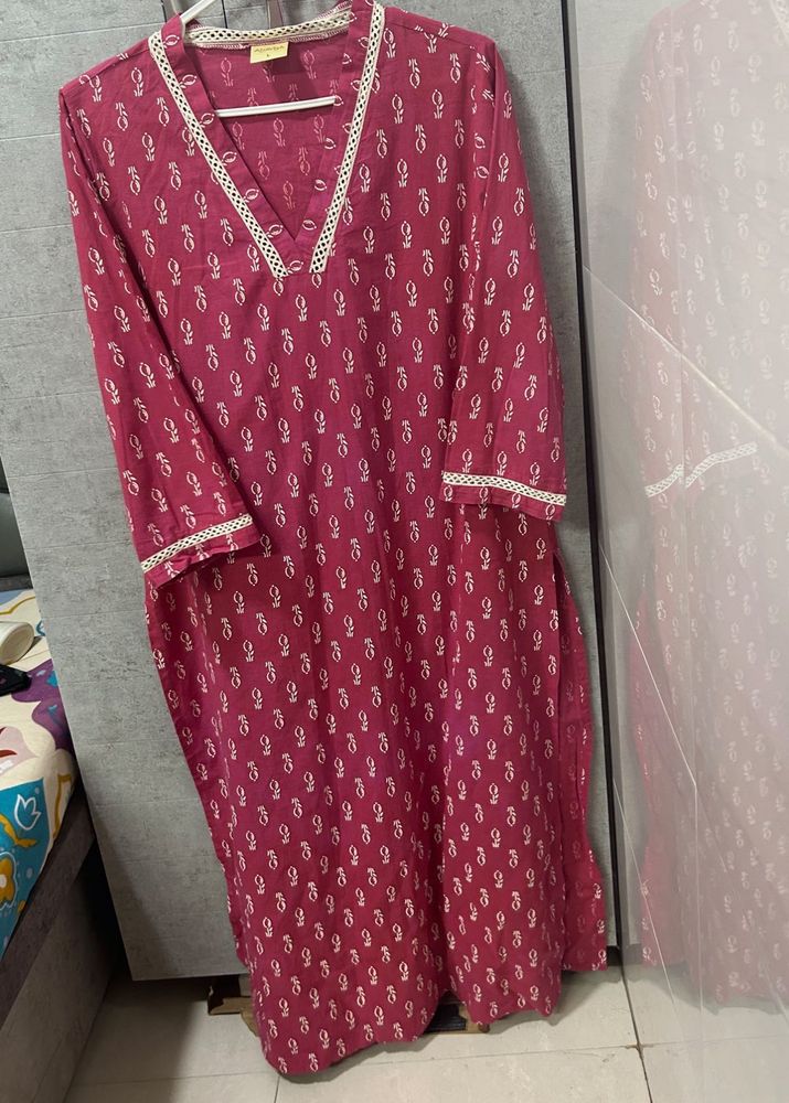 Pretty Pink Printed Kurta