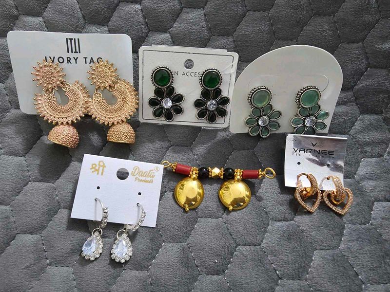 set of 6 Assorted Earrings and Necklace