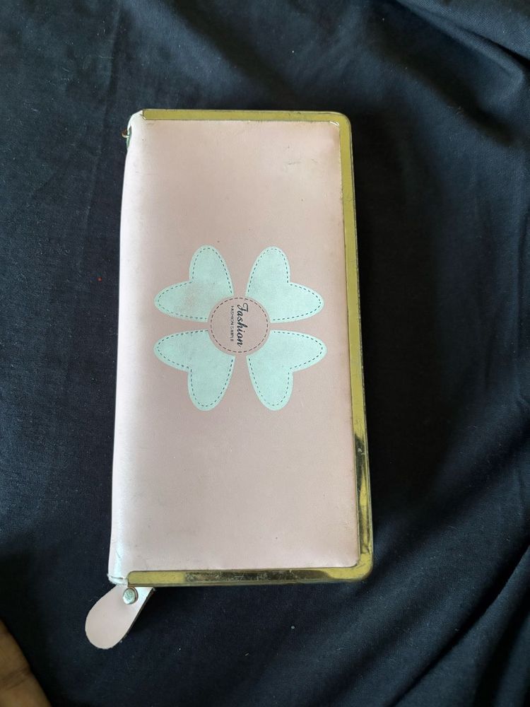 Pink Flower Design Long Wallet – Spacious &amp; Stylis
