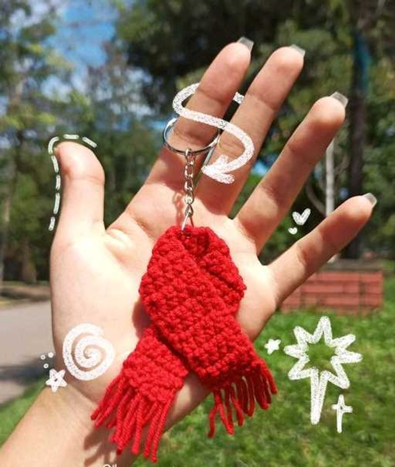 crochet Mikasa Scarf Keychain 🧣