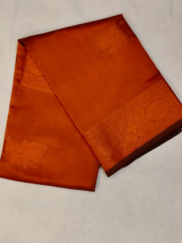 Beautiful Orange Silk Saree