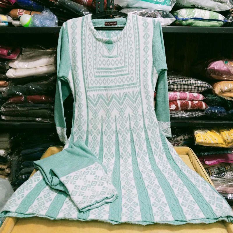 Woolen Anarkali Kurti Set