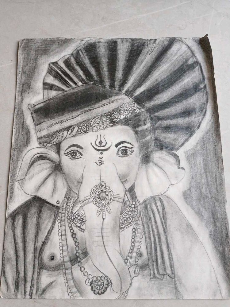 Pencil Sketch of Lord Ganesha