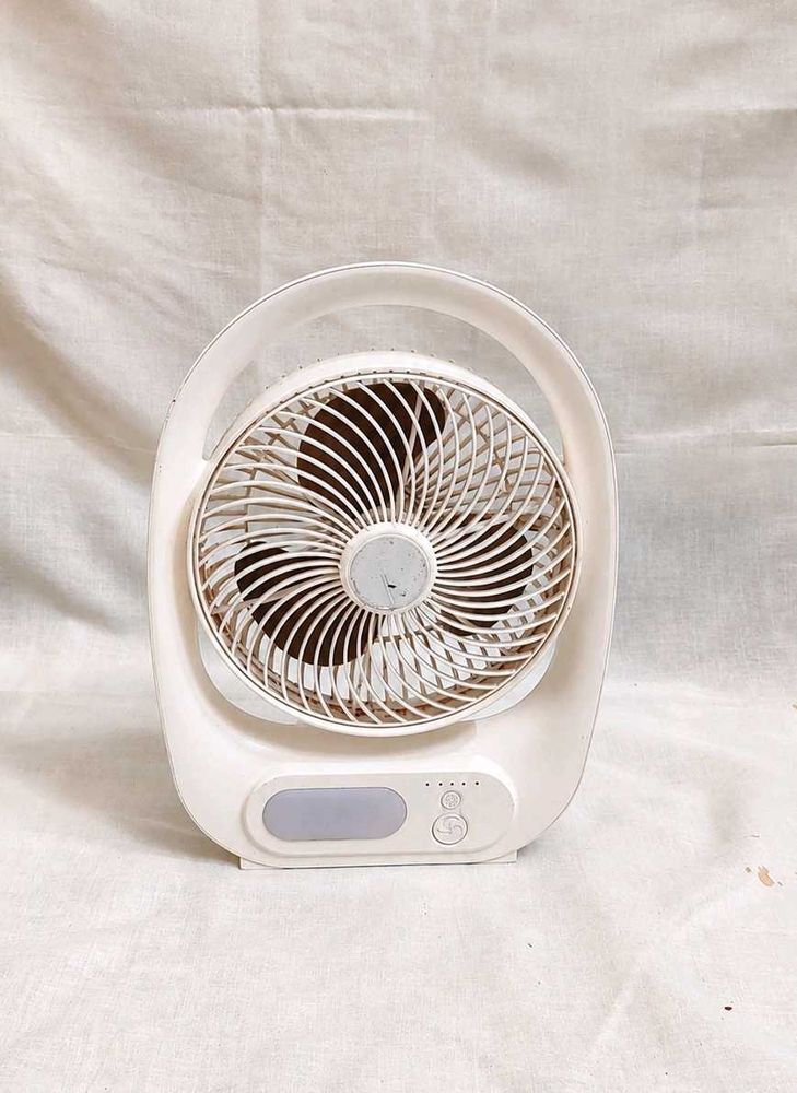 Portable Battery-Operated Table Fan with LED Light