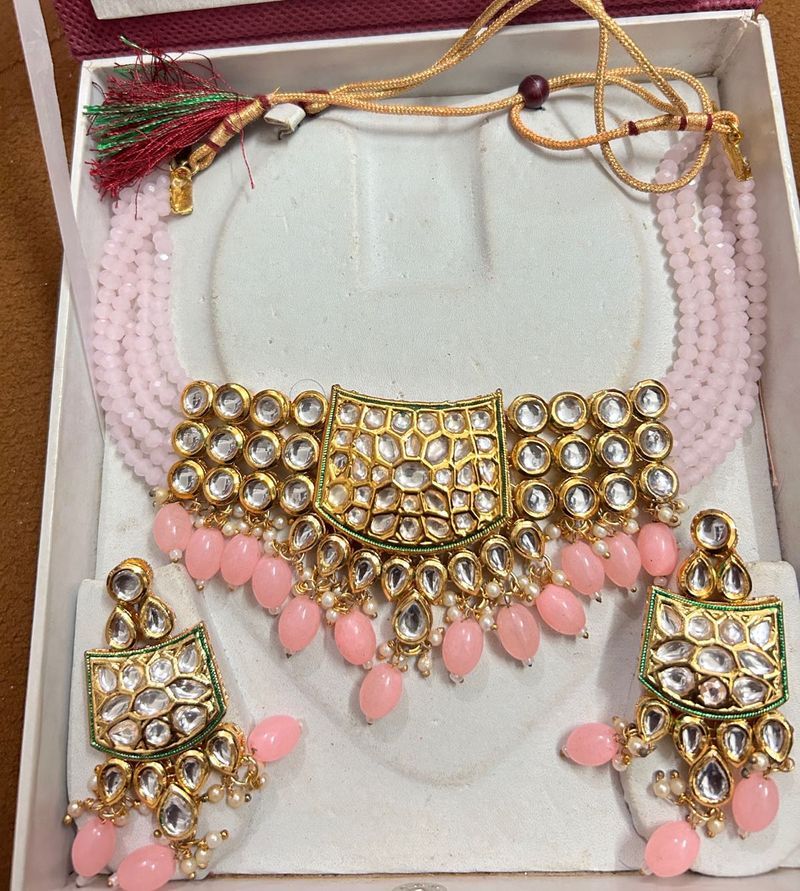 Pink Pearl Dabbi KUNDAN CHOKER Set