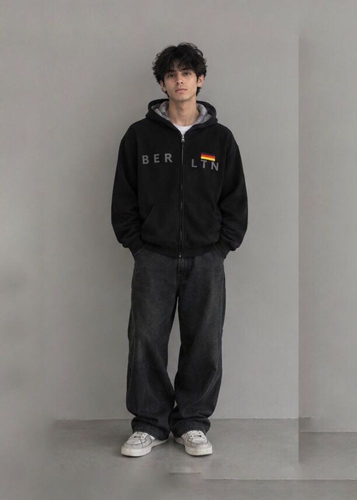 Black zipup Hoodie