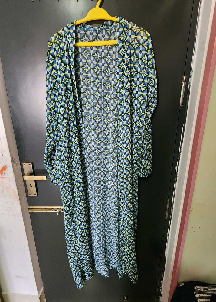Stylish Geometric Print Long Shrug