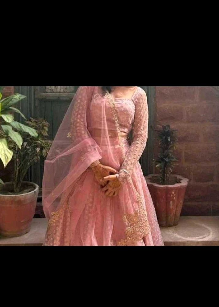 Elegant Pink Embroidered Lehenga Choli