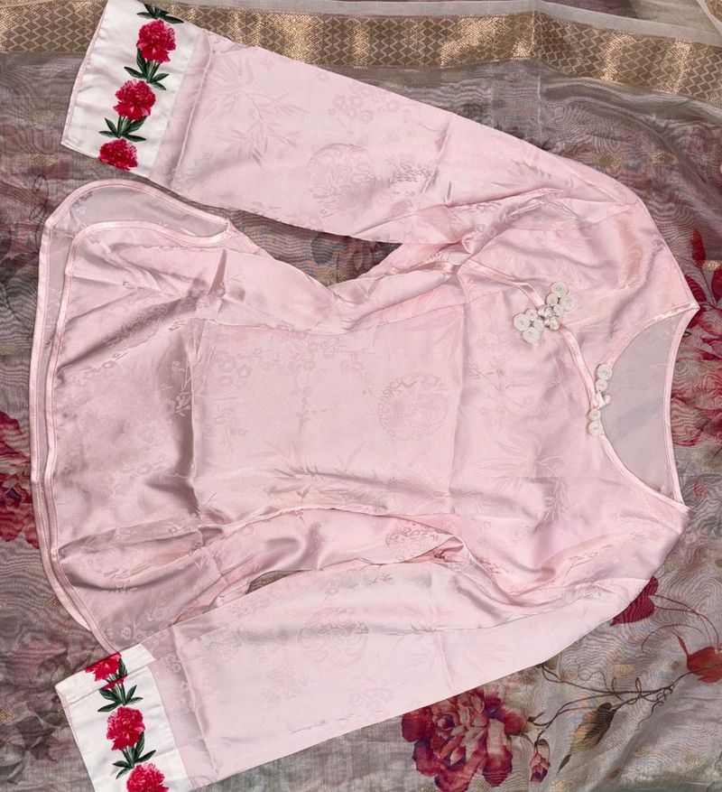 Elegant Pink Embroidered Kurta Set