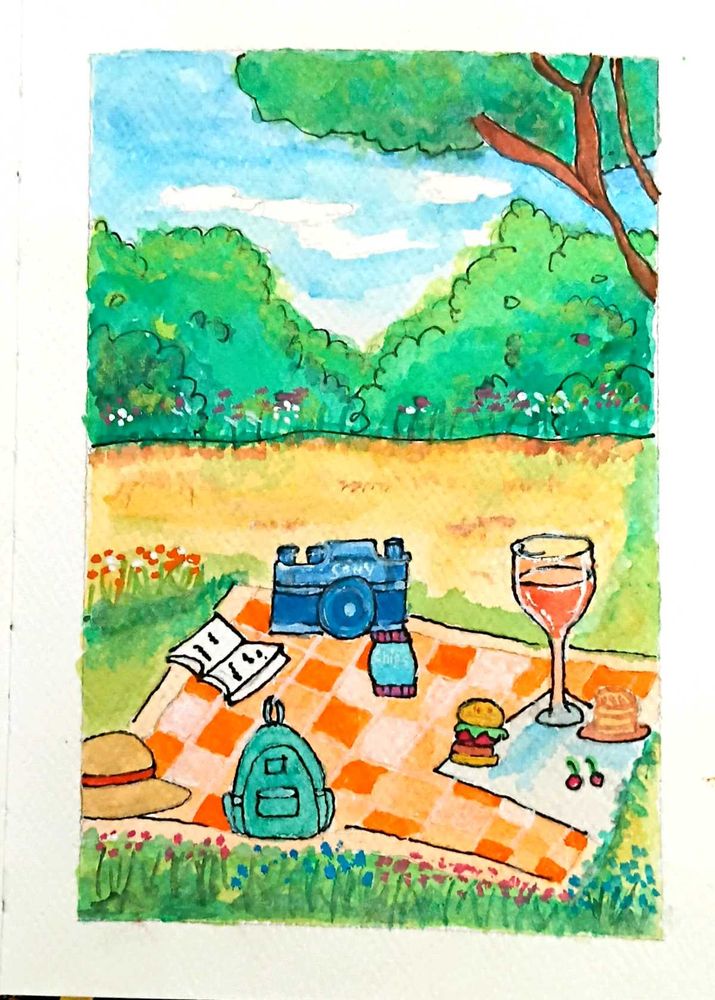 Relaxing Picnic Painting 🖼 🎨
