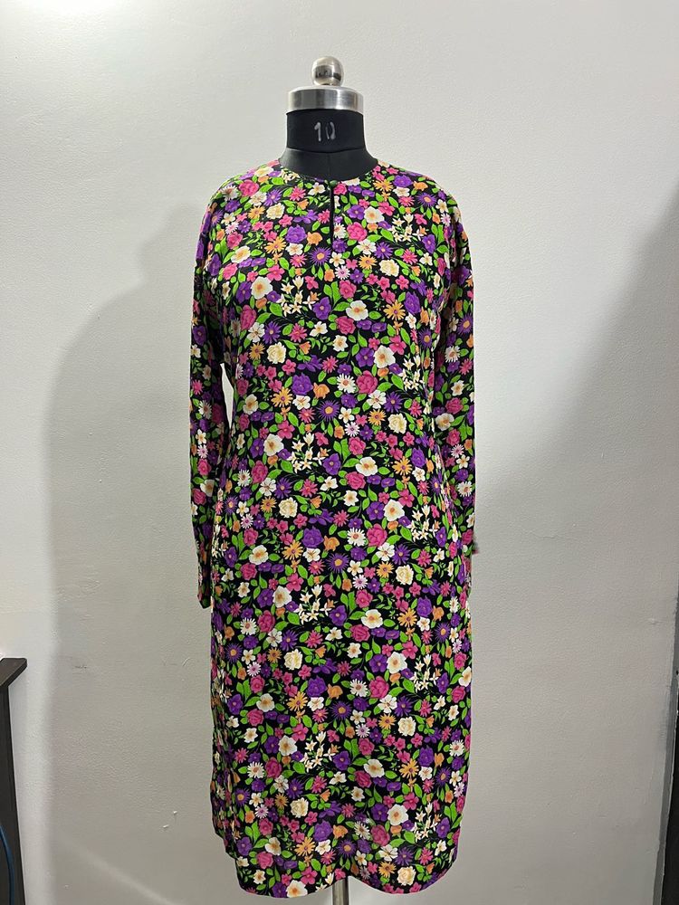 Flower printed  kurti dress