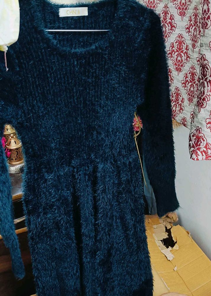 CHNEE Fluffy Knit Dress for winter