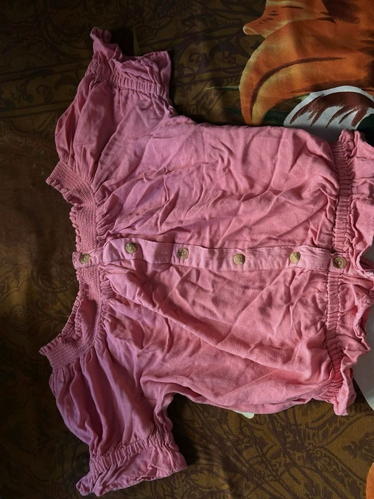 Off Shoulder Pink Chic Top