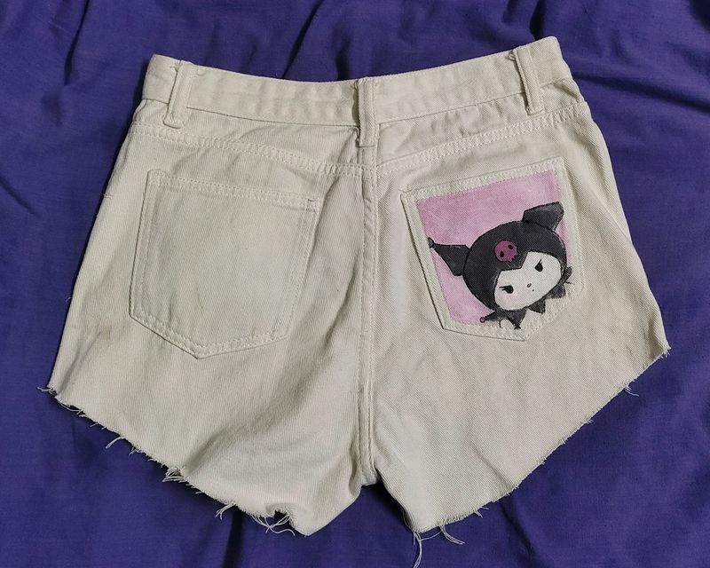 kuromi white denim shorts (shown in next pic)