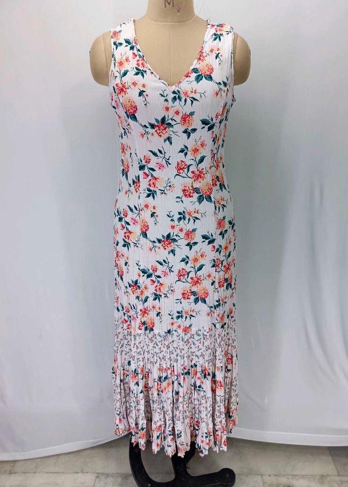 White Floral Midi Dress