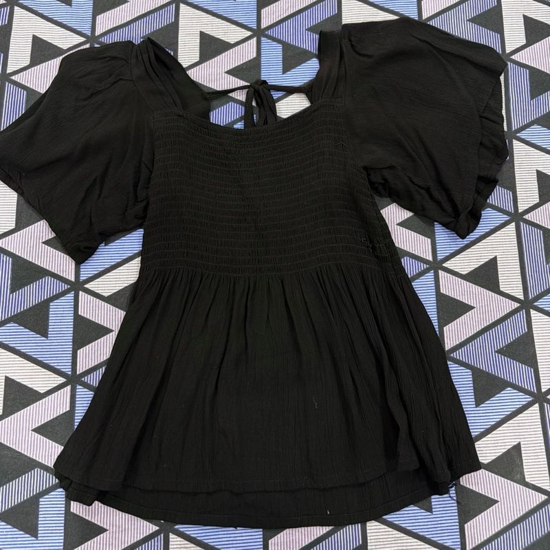 Smocked Puff Sleeve Top