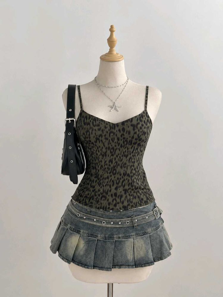 🐆🪩 Y2K Leopard Print Camisole Top 🪩🐆