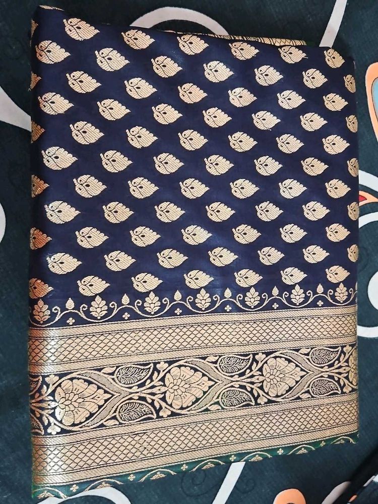 Elegant Blue Banarasi Silk Saree