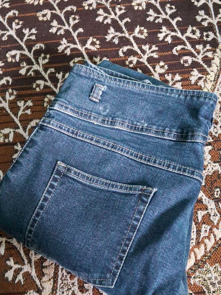High Waisted Blue Denim Jeans