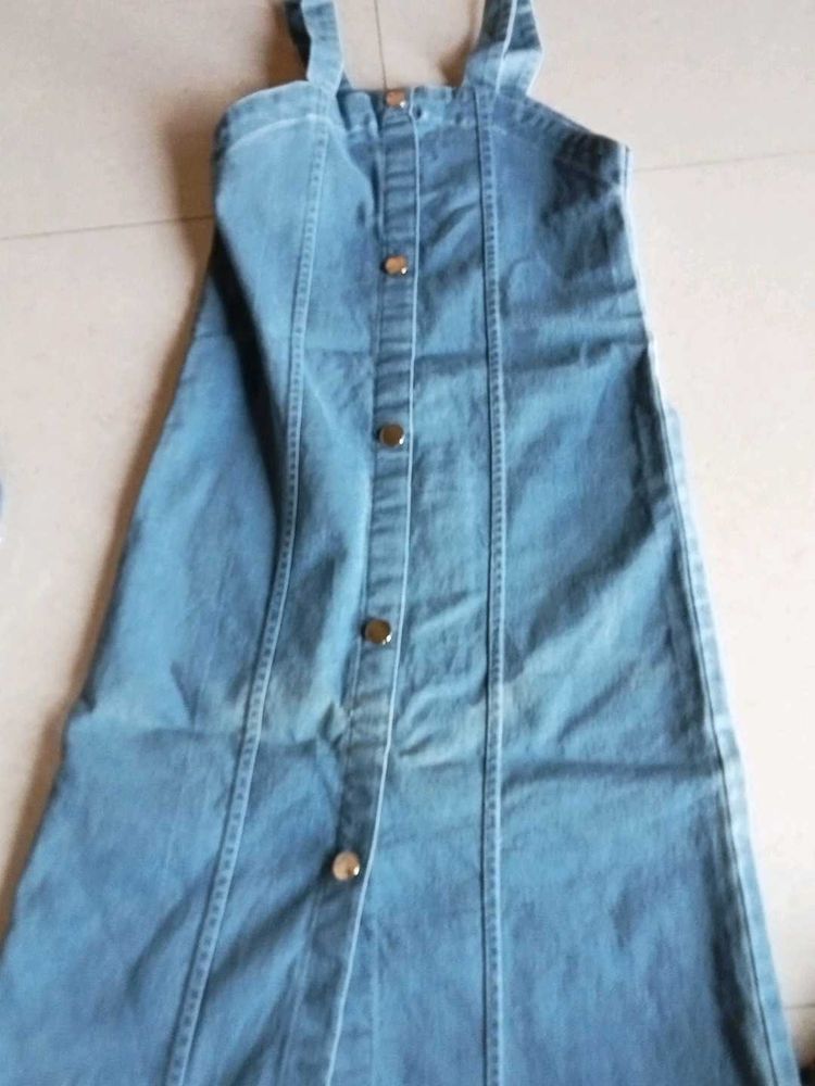 Denim Button-Front Dress