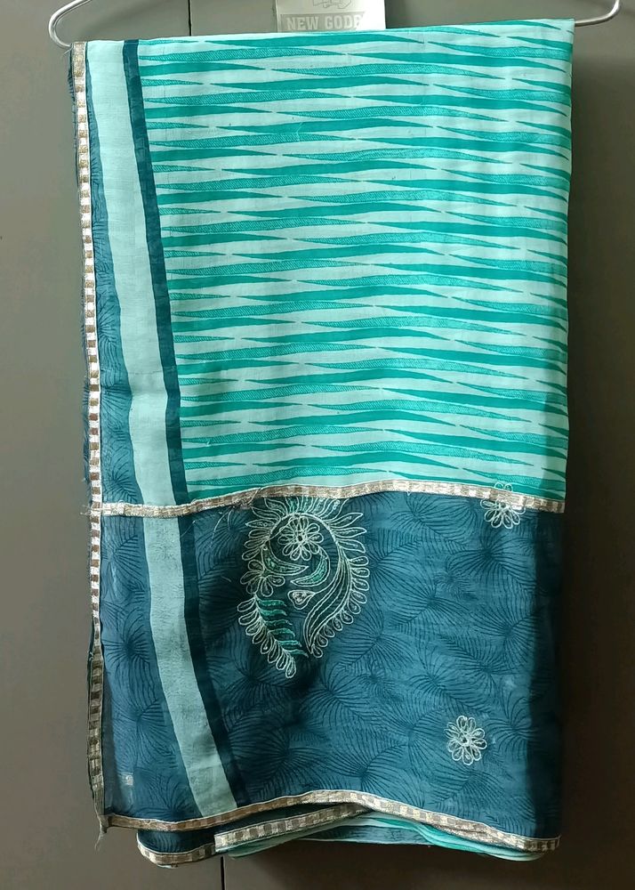 Bohemian Teal &amp; Mint Green Saree