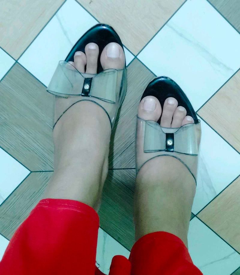 Cute Transparent Bow Sandals