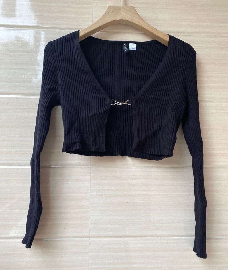 🖤Chic Black Cropped Cardigan