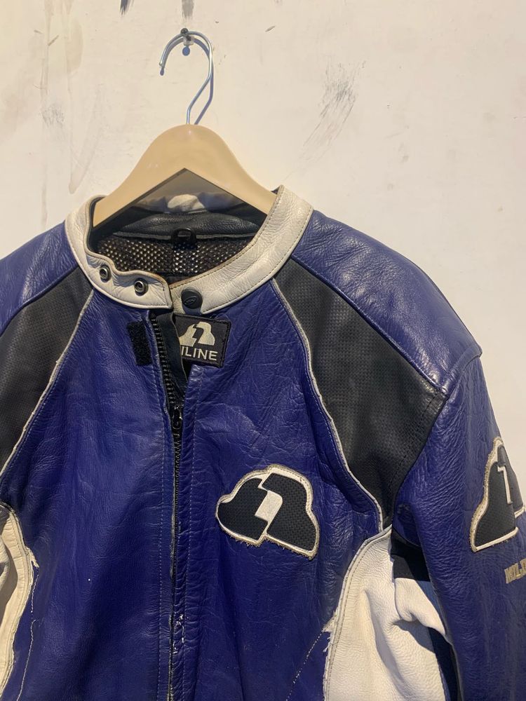 Blue Leather Racing Jacket