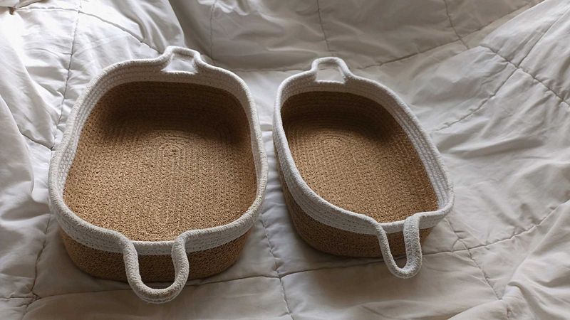 2 pieces of woven basket , organizer , room decor