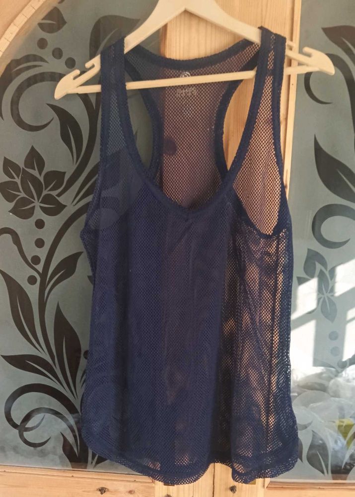 RD STYLE  Fix Mesh Net Tank Tunic