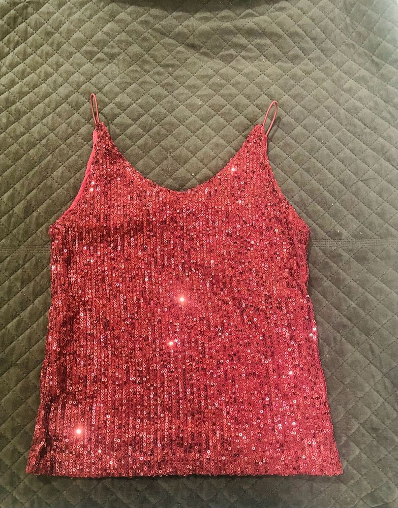 Sparkly Red Camisole Top