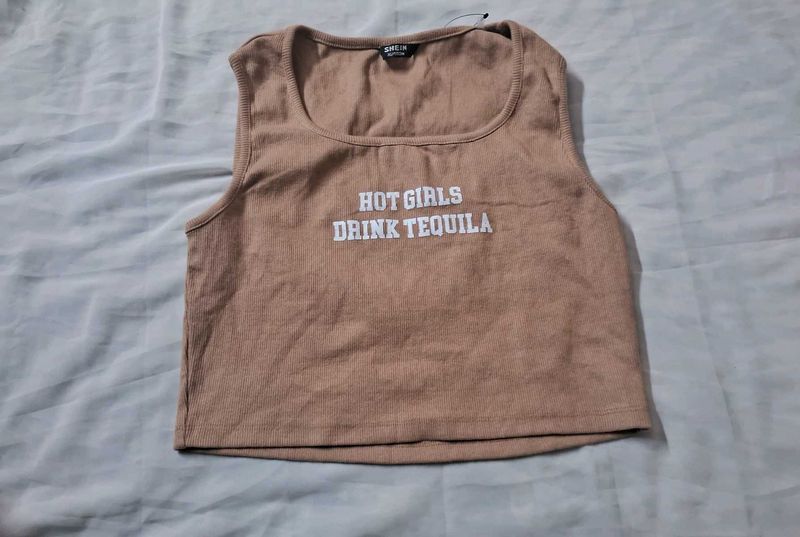 "Hot Girls Drink Tequila" Written Sassy Tank Top