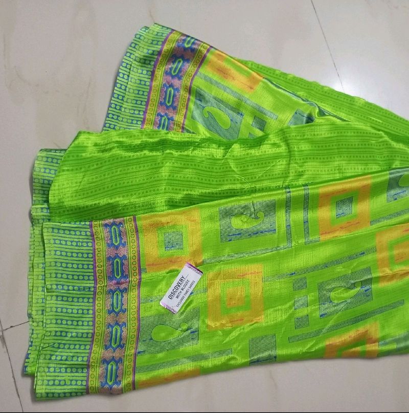 Perrot Green Pure Silk Saree