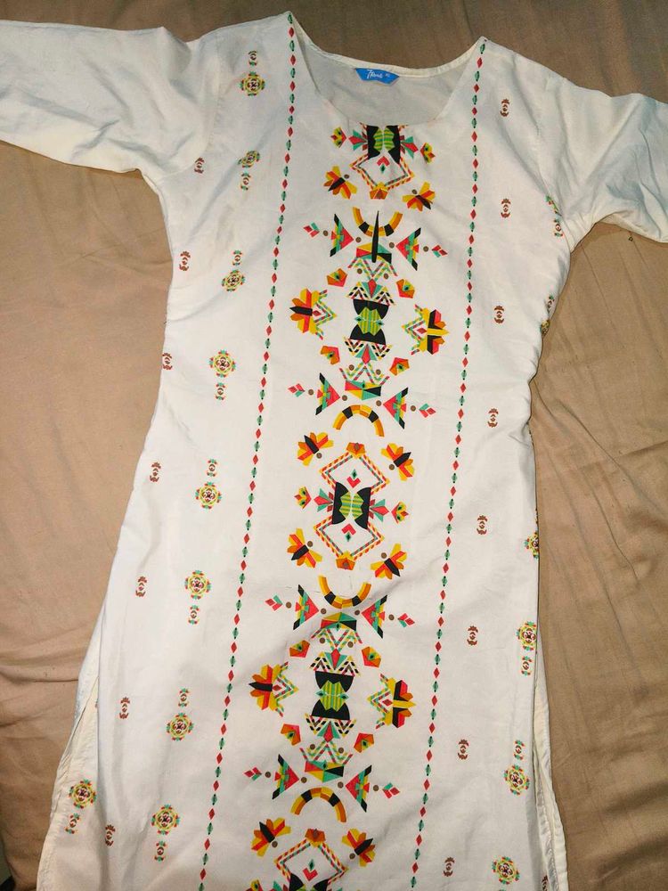 Printed White Kurta. 🤍