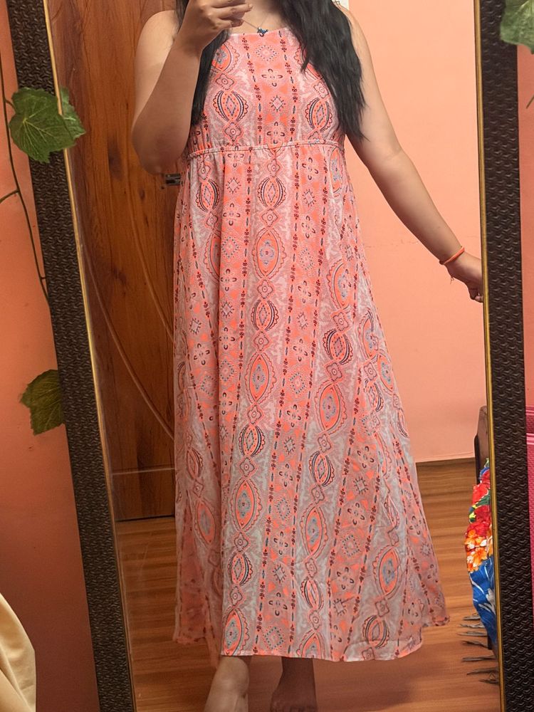 Boho Maxi Dress - Coral Print💗