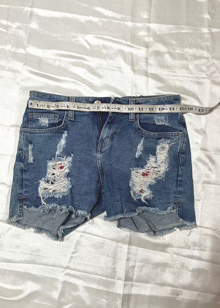 Distressed Denim Shorts